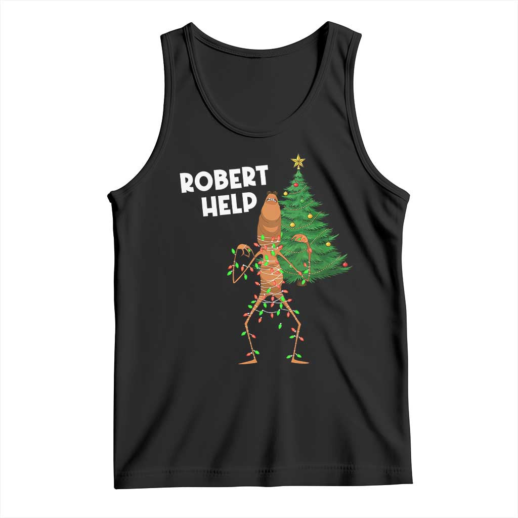 Funny Marcus The Worm Christmas Tank Top Robert Help Xmas Tree - Wonder Print Shop