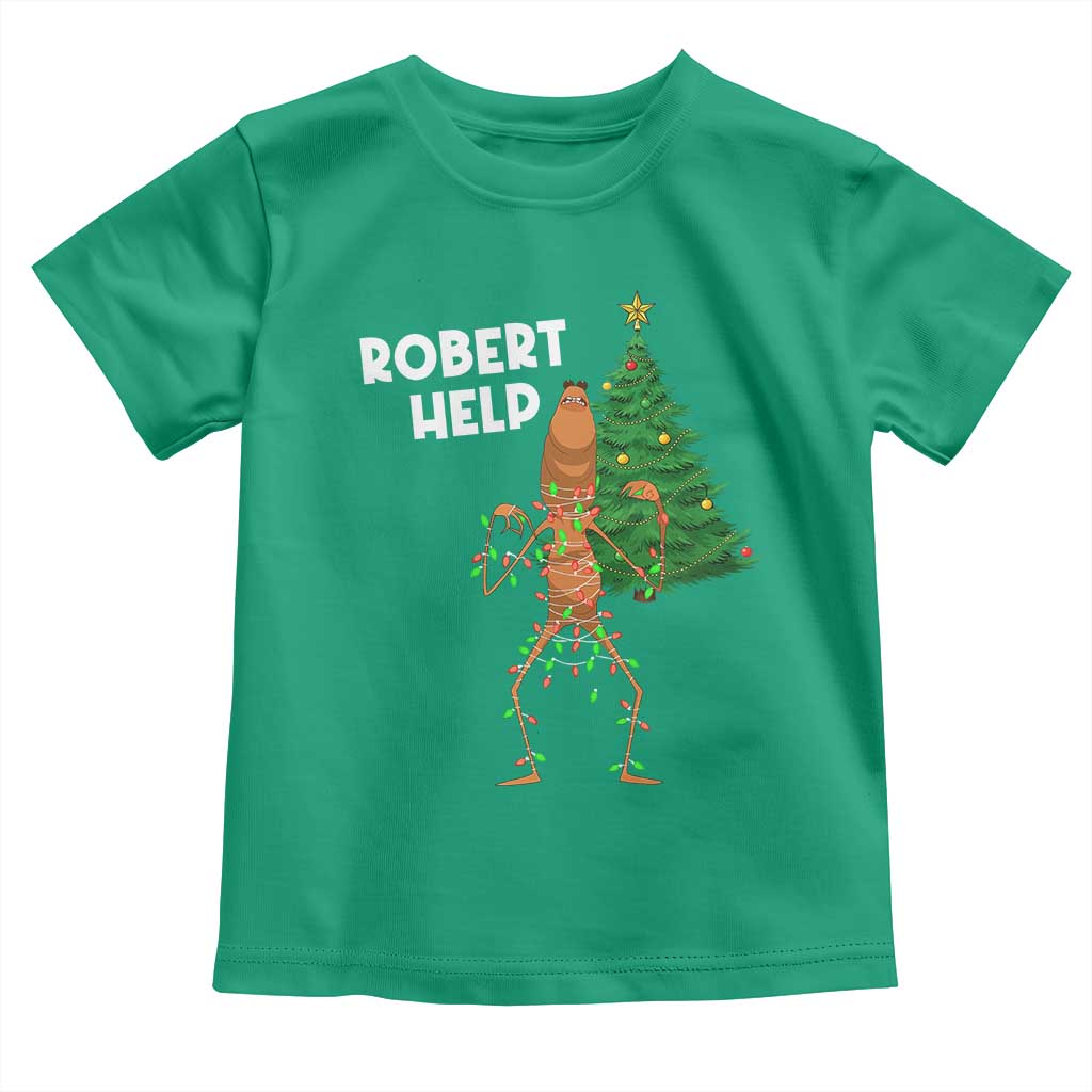 Funny Marcus The Worm Christmas Toddler T Shirt Robert Help Xmas Tree - Wonder Print Shop