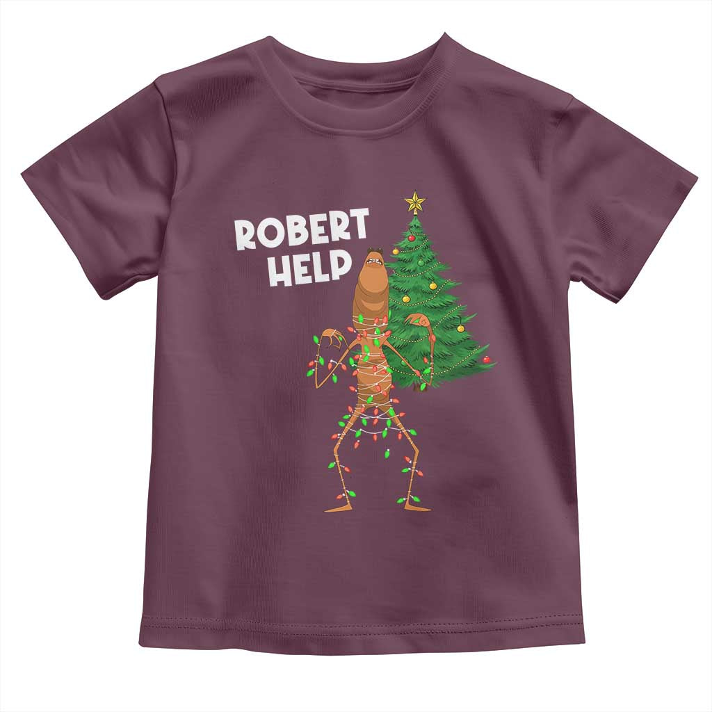 Funny Marcus The Worm Christmas Toddler T Shirt Robert Help Xmas Tree - Wonder Print Shop