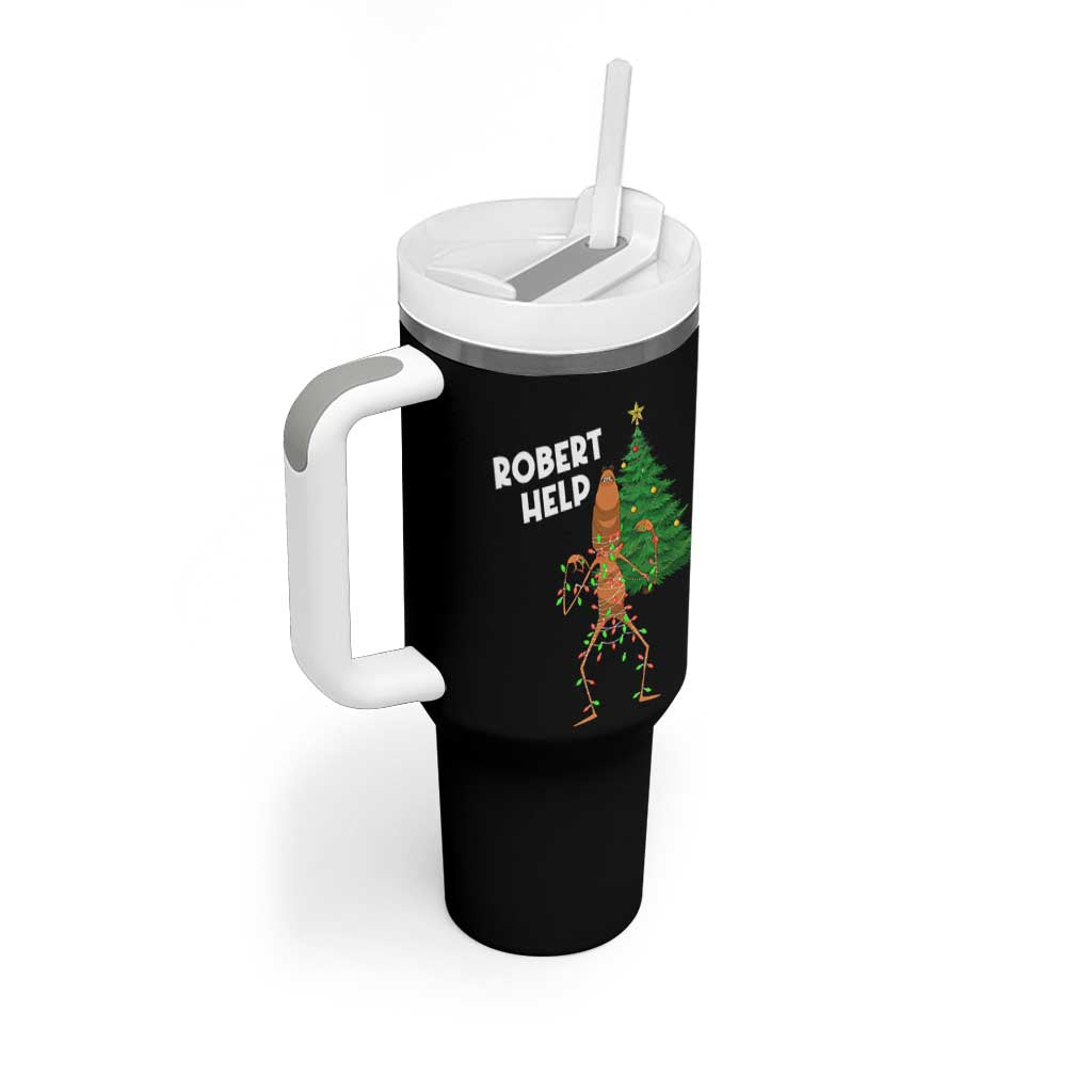 Funny Marcus The Worm Christmas Tumbler With Handle Robert Help Xmas Tree - Wonder Print Shop