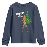 Funny Marcus The Worm Christmas Youth Sweatshirt Robert Help Xmas Tree - Wonder Print Shop