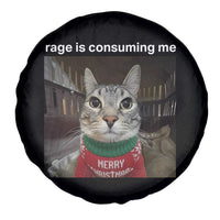 Rage Is Consuming Me Christmas Spare Tire Cover Funny Silly Staring Cat Meme Xmas Ugly Sweater - Wonder Print Shop