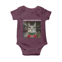 Rage Is Consuming Me Christmas Baby Onesie Funny Silly Staring Cat Meme Xmas Ugly Sweater - Wonder Print Shop
