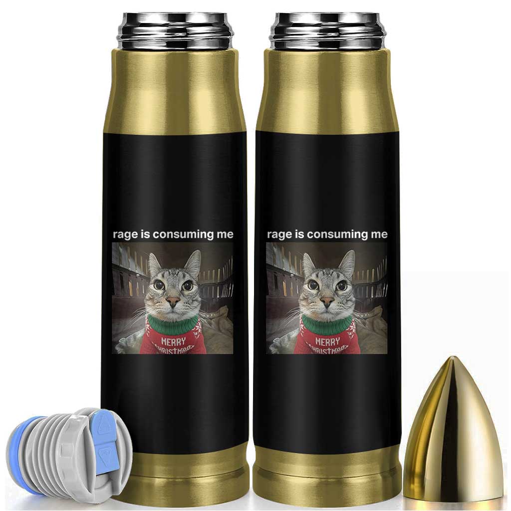 Rage Is Consuming Me Christmas Bullet Tumbler Funny Silly Staring Cat Meme Xmas Ugly Sweater - Wonder Print Shop