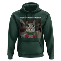 Rage Is Consuming Me Christmas Hoodie Funny Silly Staring Cat Meme Xmas Ugly Sweater - Wonder Print Shop