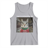 Rage Is Consuming Me Christmas Tank Top Funny Silly Staring Cat Meme Xmas Ugly Sweater - Wonder Print Shop