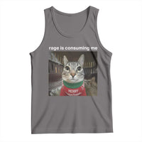 Rage Is Consuming Me Christmas Tank Top Funny Silly Staring Cat Meme Xmas Ugly Sweater - Wonder Print Shop