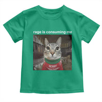 Rage Is Consuming Me Christmas Toddler T Shirt Funny Silly Staring Cat Meme Xmas Ugly Sweater - Wonder Print Shop