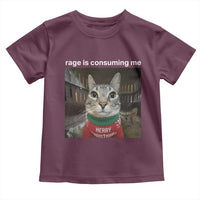 Rage Is Consuming Me Christmas Toddler T Shirt Funny Silly Staring Cat Meme Xmas Ugly Sweater - Wonder Print Shop