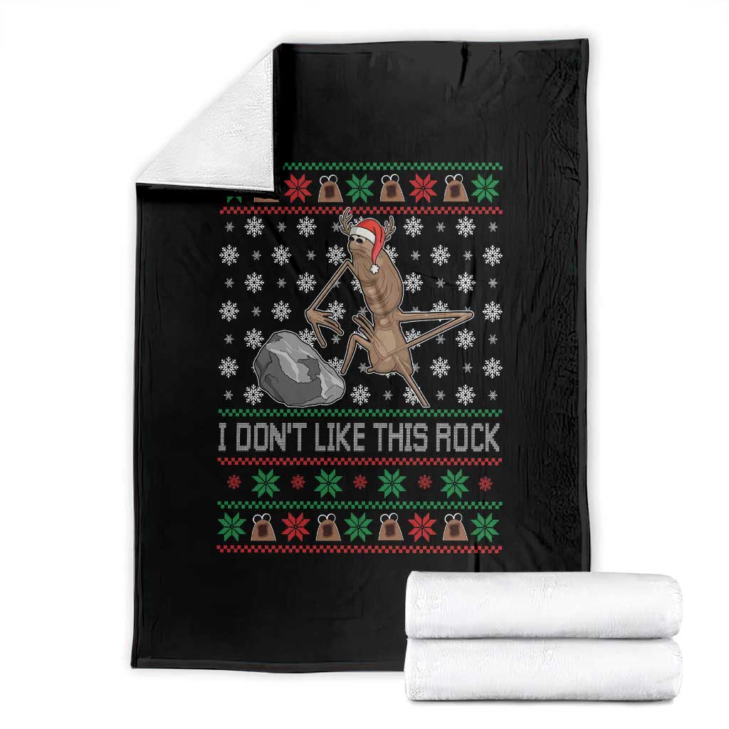Funny Marcus The Worm Christmas Throw Blanket I Dont Like This Rock Xmas Holiday - Wonder Print Shop