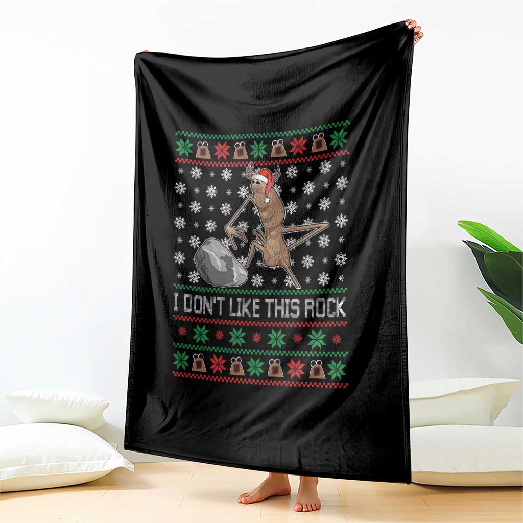 Funny Marcus The Worm Christmas Throw Blanket I Dont Like This Rock Xmas Holiday - Wonder Print Shop