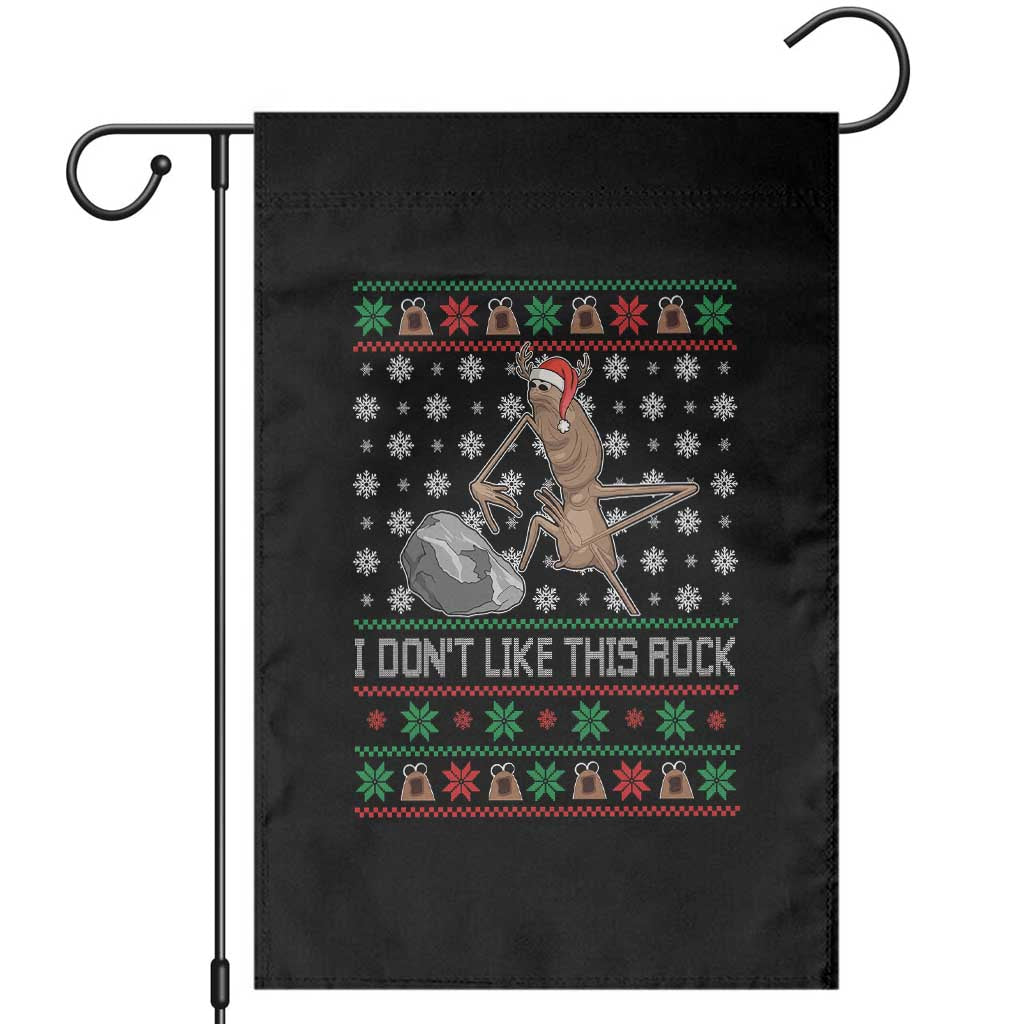 Funny Marcus The Worm Christmas Garden Flag I Dont Like This Rock Xmas Holiday - Wonder Print Shop