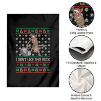 Funny Marcus The Worm Christmas Garden Flag I Dont Like This Rock Xmas Holiday - Wonder Print Shop