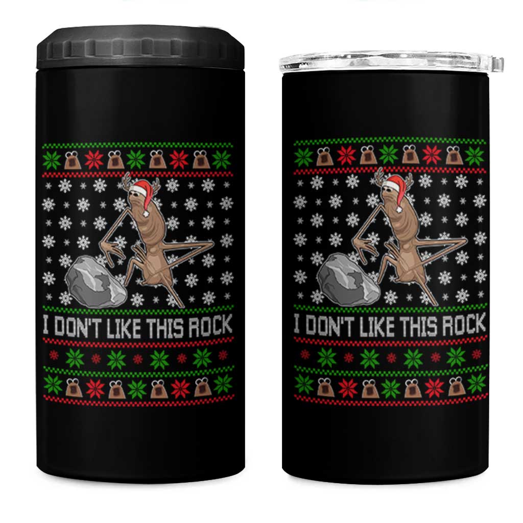 Funny Marcus The Worm Christmas 4 in 1 Can Cooler Tumbler I Dont Like This Rock Xmas Holiday - Wonder Print Shop
