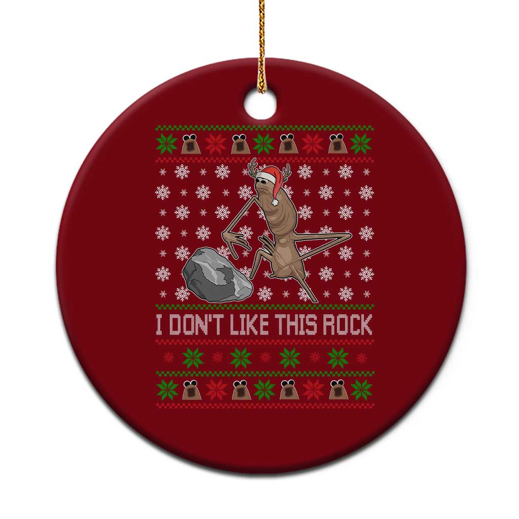 Funny Marcus The Worm Christmas Ceramic Ornament I Dont Like This Rock Xmas Holiday - Wonder Print Shop
