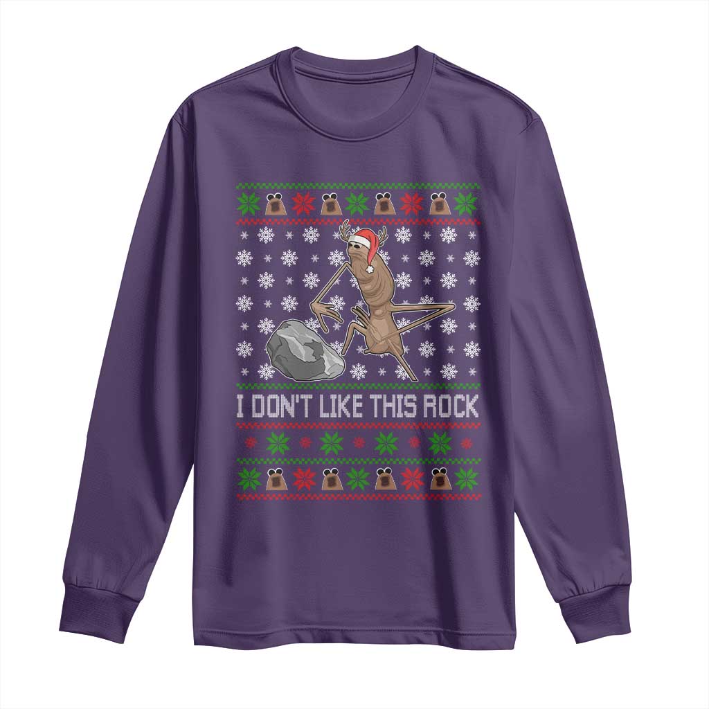 Funny Marcus The Worm Christmas Long Sleeve Shirt I Dont Like This Rock Xmas Holiday - Wonder Print Shop