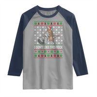 Funny Marcus The Worm Christmas Raglan Shirt I Dont Like This Rock Xmas Holiday - Wonder Print Shop