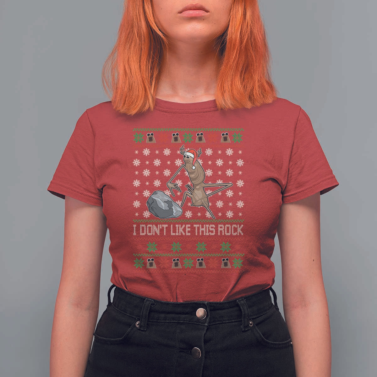 Funny Marcus The Worm Christmas T Shirt For Women I Dont Like This Rock Xmas Holiday - Wonder Print Shop