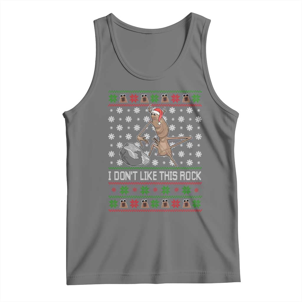 Funny Marcus The Worm Christmas Tank Top I Dont Like This Rock Xmas Holiday - Wonder Print Shop