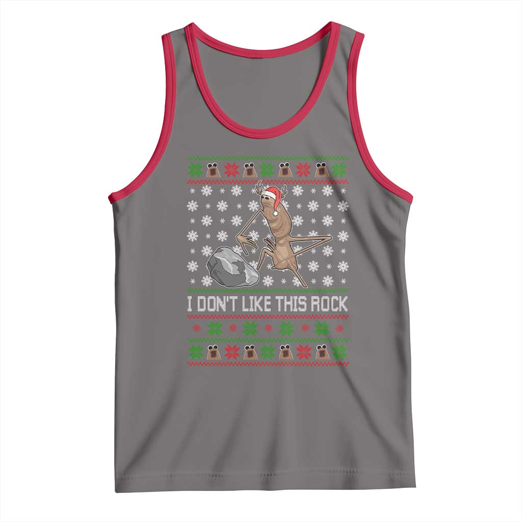 Funny Marcus The Worm Christmas Tank Top I Dont Like This Rock Xmas Holiday - Wonder Print Shop