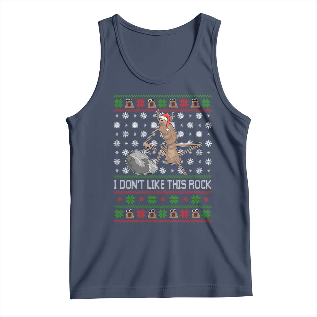 Funny Marcus The Worm Christmas Tank Top I Dont Like This Rock Xmas Holiday - Wonder Print Shop