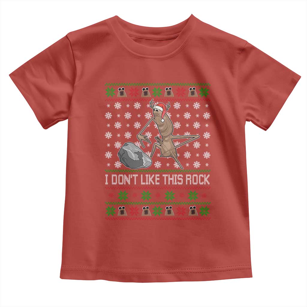 Funny Marcus The Worm Christmas Toddler T Shirt I Dont Like This Rock Xmas Holiday - Wonder Print Shop