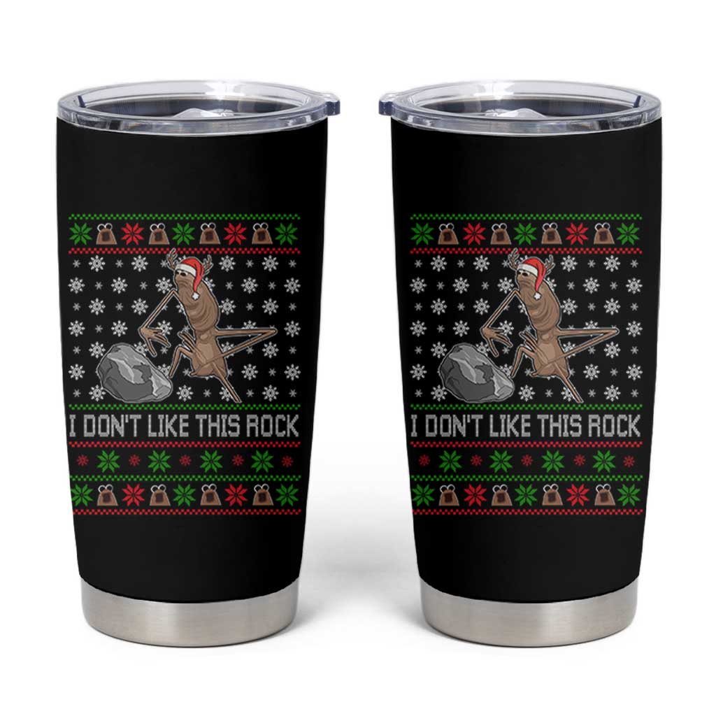 Funny Marcus The Worm Christmas Tumbler Cup I Dont Like This Rock Xmas Holiday - Wonder Print Shop
