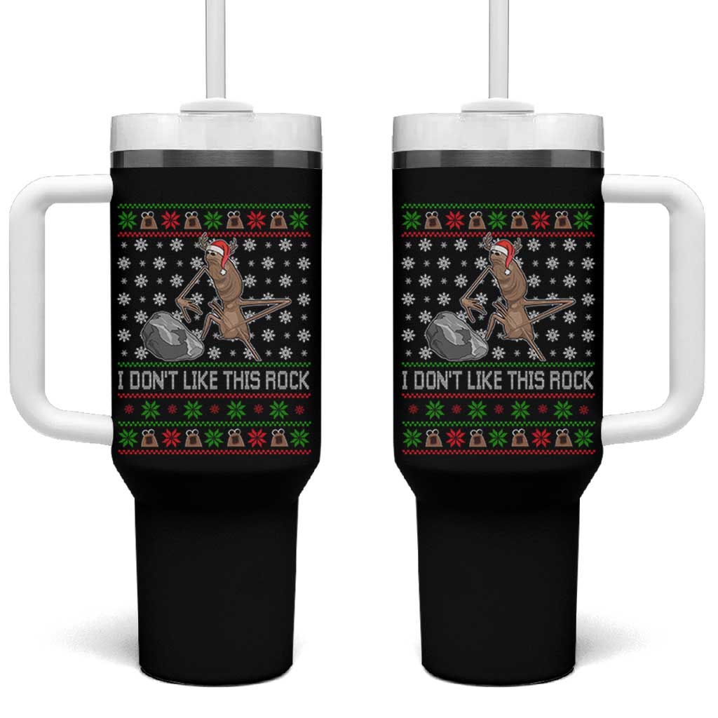 Funny Marcus The Worm Christmas Tumbler With Handle I Dont Like This Rock Xmas Holiday - Wonder Print Shop