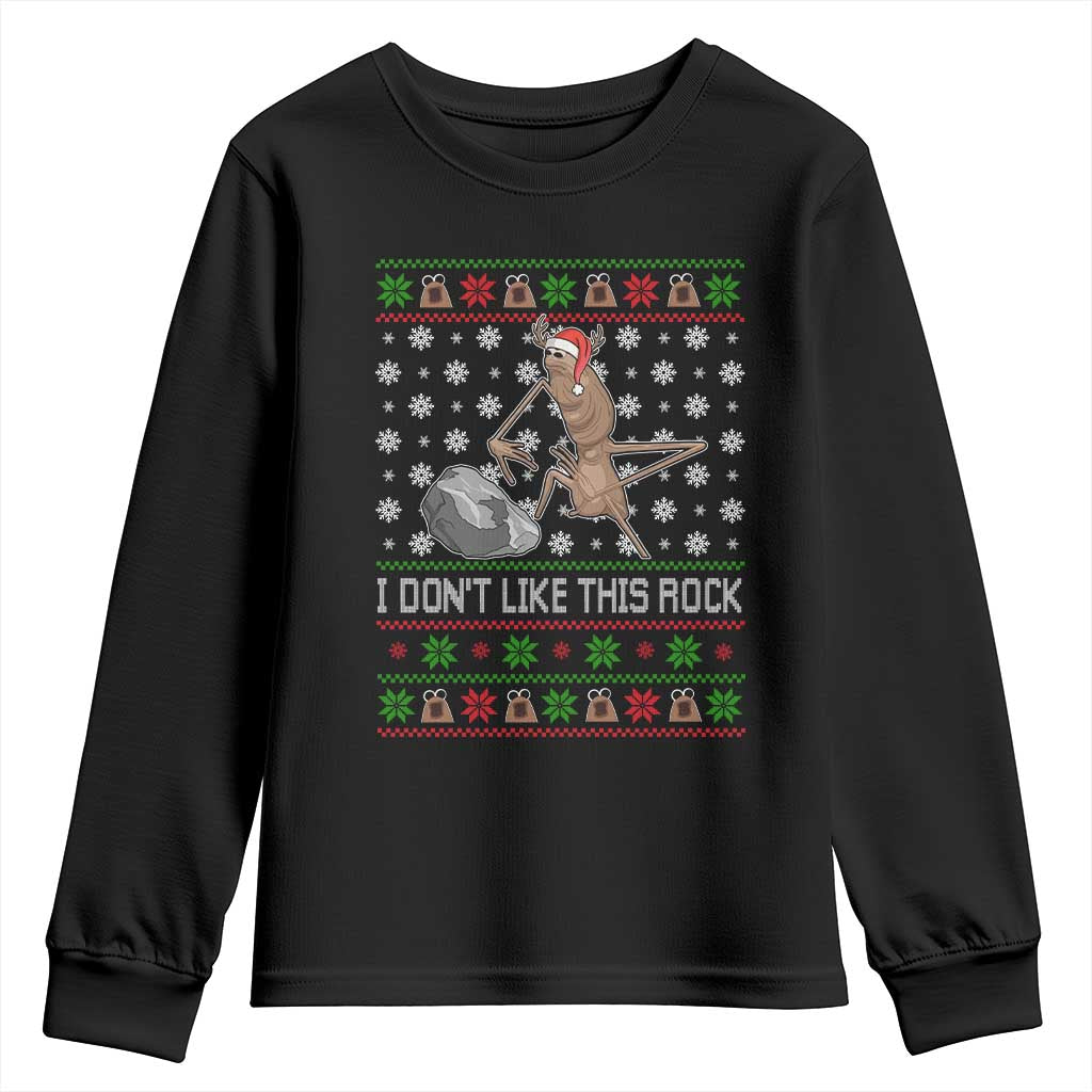 Funny Marcus The Worm Christmas Youth Sweatshirt I Dont Like This Rock Xmas Holiday - Wonder Print Shop