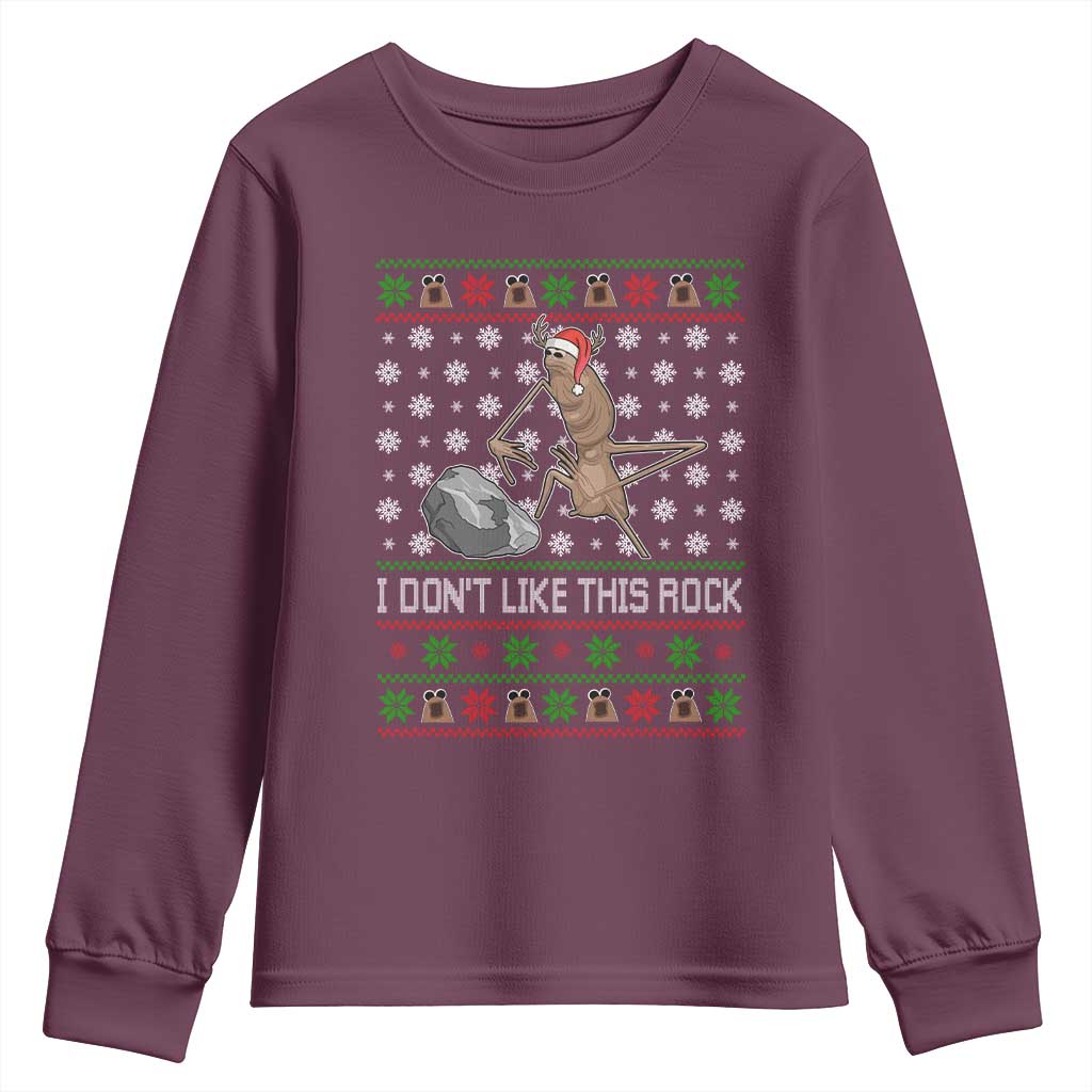Funny Marcus The Worm Christmas Youth Sweatshirt I Dont Like This Rock Xmas Holiday - Wonder Print Shop