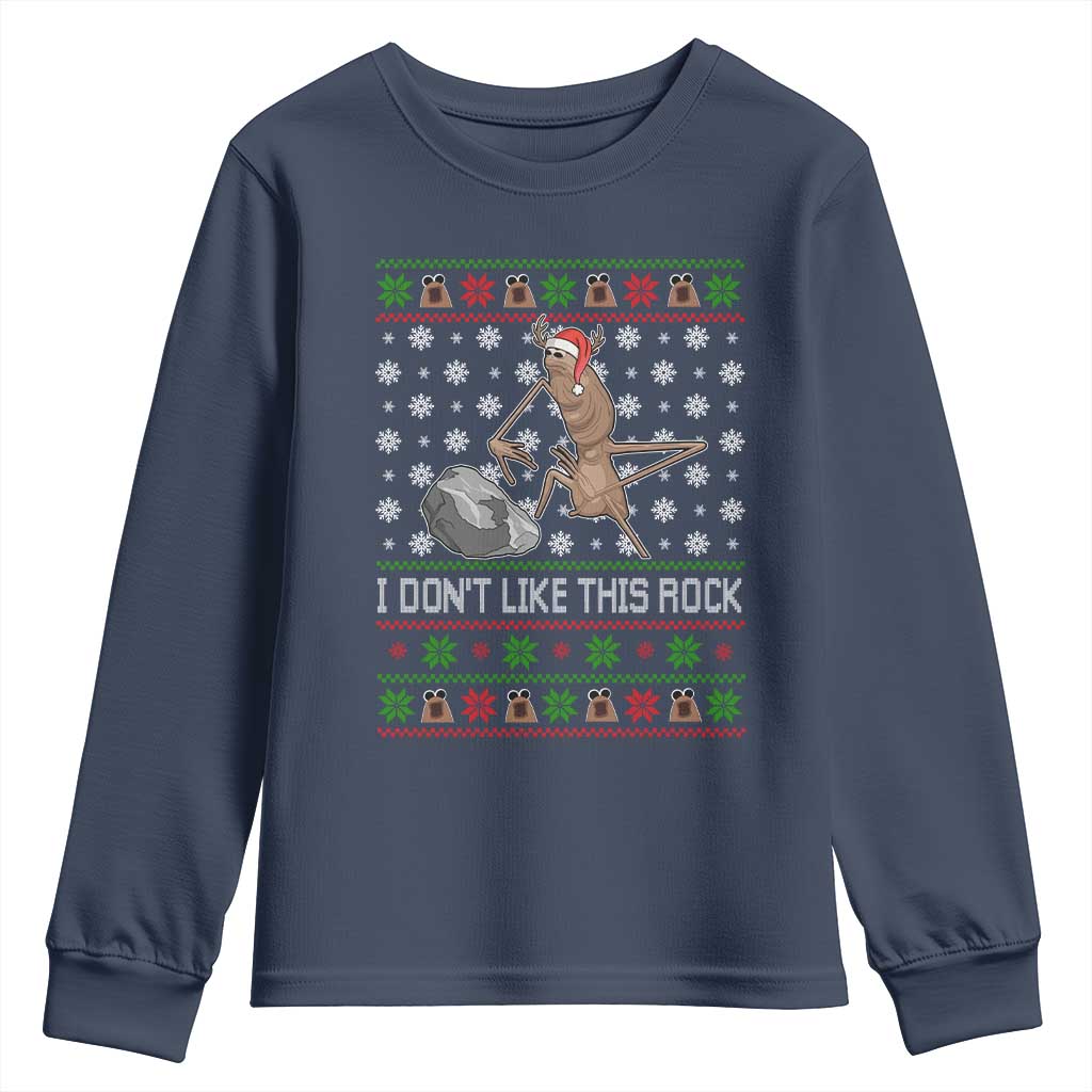Funny Marcus The Worm Christmas Youth Sweatshirt I Dont Like This Rock Xmas Holiday - Wonder Print Shop