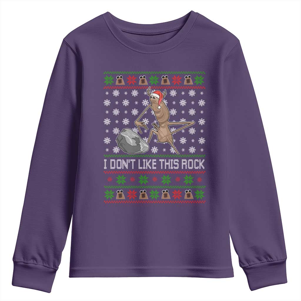 Funny Marcus The Worm Christmas Youth Sweatshirt I Dont Like This Rock Xmas Holiday - Wonder Print Shop