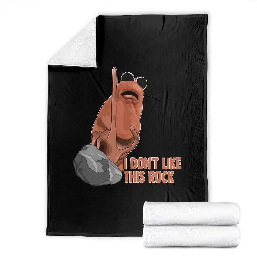 Funny Marcus The Worm Throw Blanket I Dont Like This Rock Meme - Wonder Print Shop