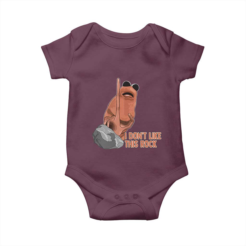 Funny Marcus The Worm Baby Onesie I Dont Like This Rock Meme - Wonder Print Shop