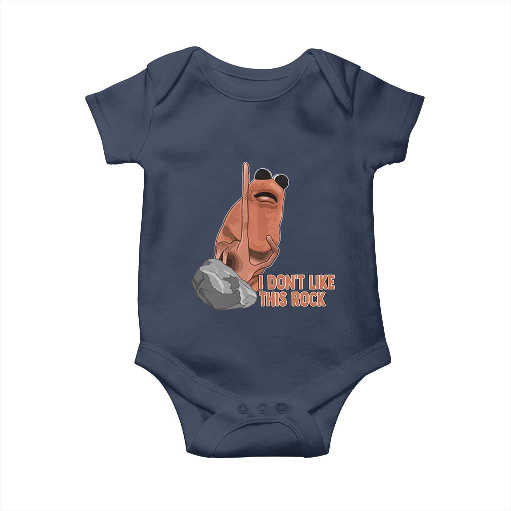 Funny Marcus The Worm Baby Onesie I Dont Like This Rock Meme - Wonder Print Shop