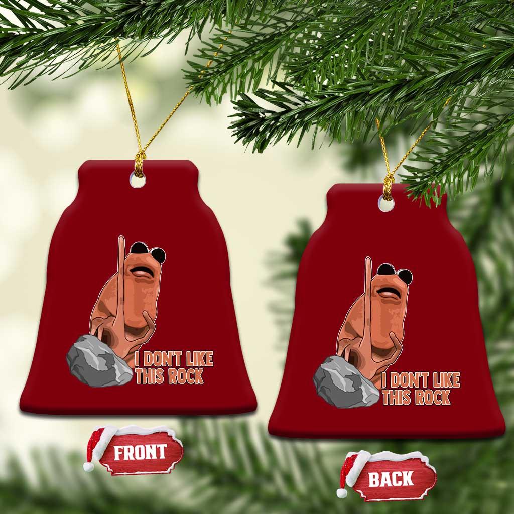 Funny Marcus The Worm Ceramic Ornament I Dont Like This Rock Meme - Wonder Print Shop