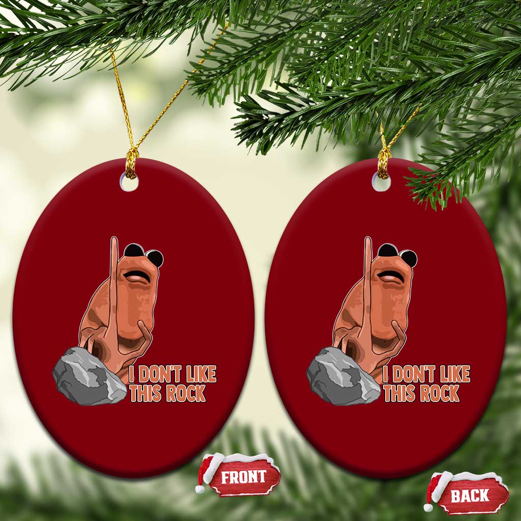 Funny Marcus The Worm Ceramic Ornament I Dont Like This Rock Meme - Wonder Print Shop