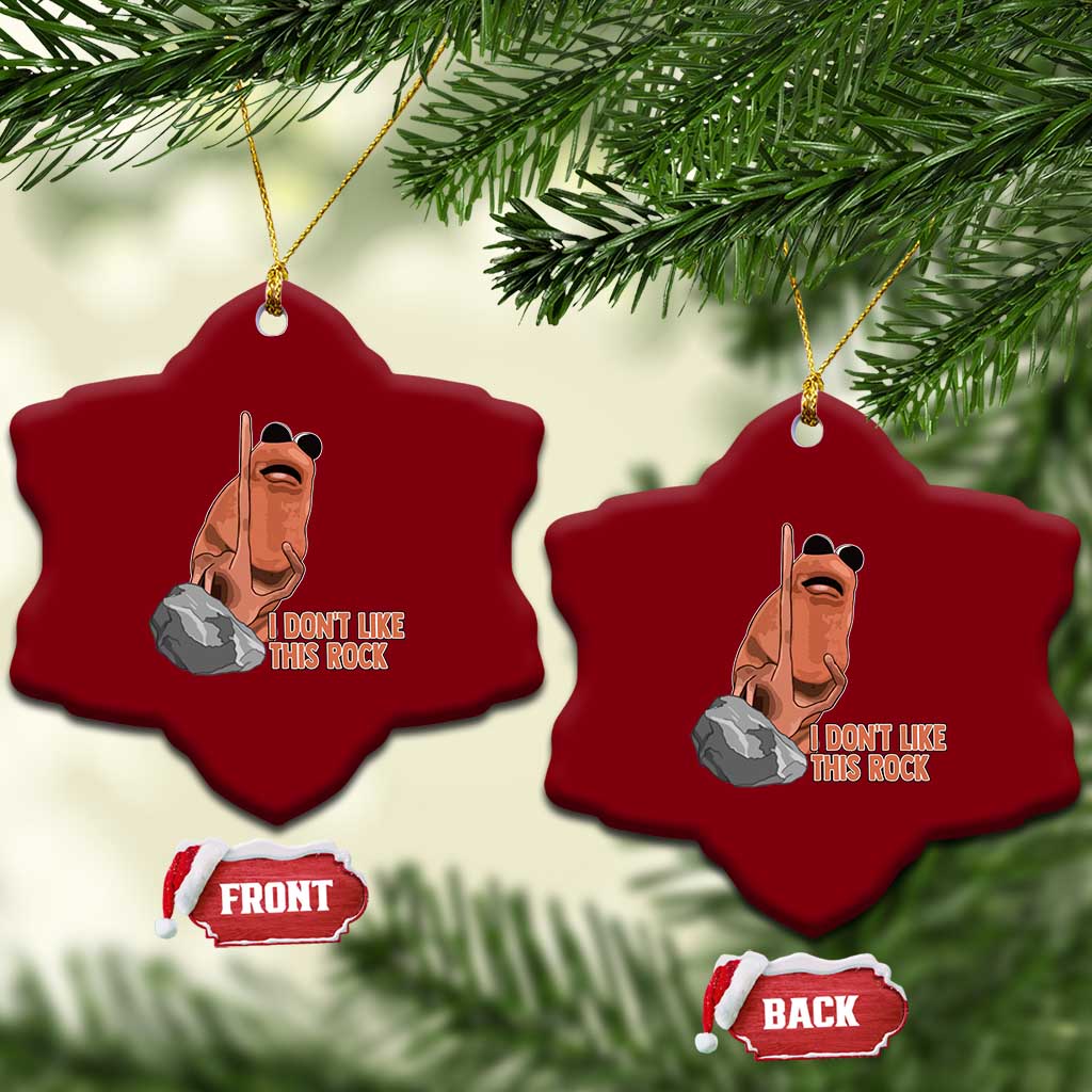Funny Marcus The Worm Ceramic Ornament I Dont Like This Rock Meme - Wonder Print Shop