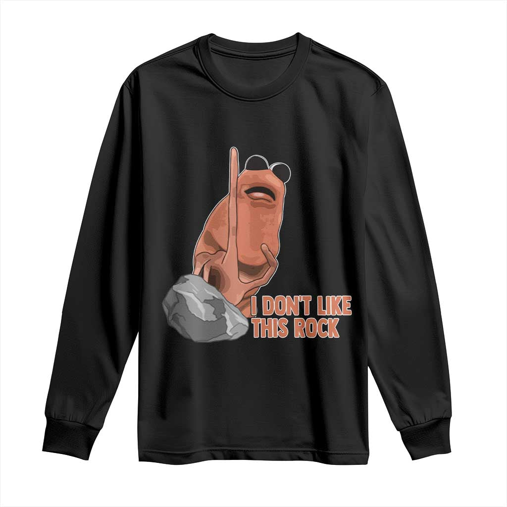 Funny Marcus The Worm Long Sleeve Shirt I Dont Like This Rock Meme - Wonder Print Shop
