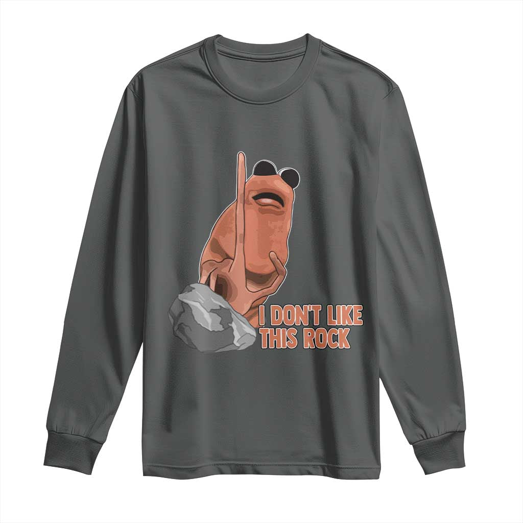 Funny Marcus The Worm Long Sleeve Shirt I Dont Like This Rock Meme - Wonder Print Shop