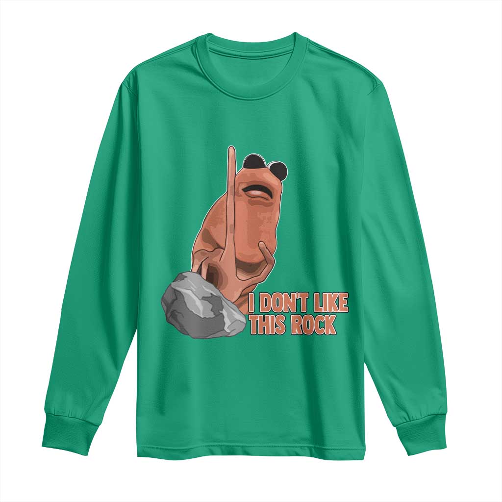 Funny Marcus The Worm Long Sleeve Shirt I Dont Like This Rock Meme - Wonder Print Shop