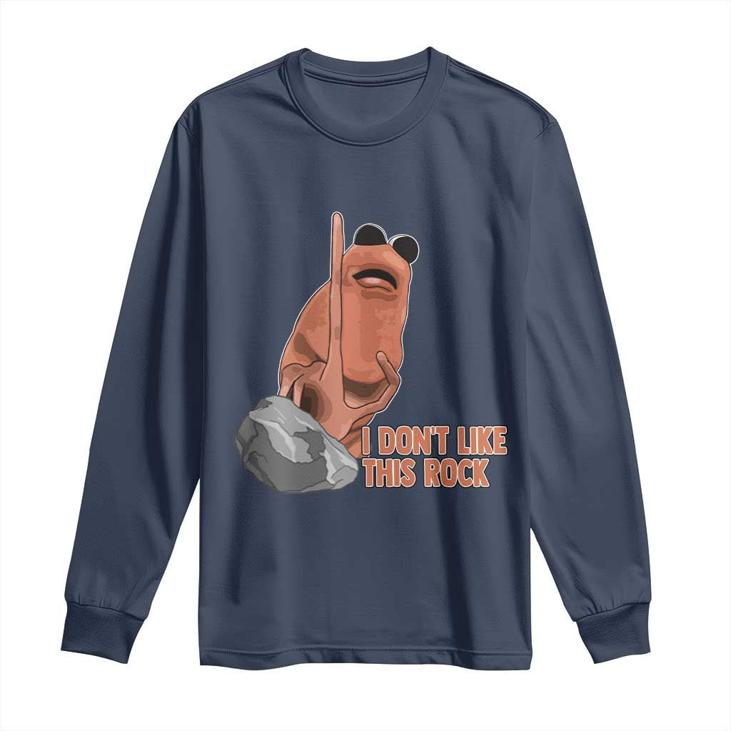 Funny Marcus The Worm Long Sleeve Shirt I Dont Like This Rock Meme - Wonder Print Shop