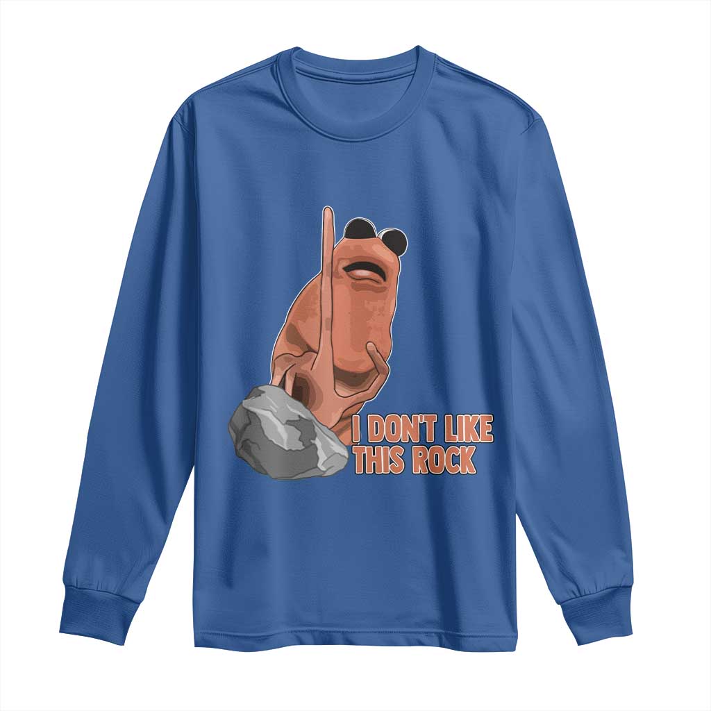 Funny Marcus The Worm Long Sleeve Shirt I Dont Like This Rock Meme - Wonder Print Shop