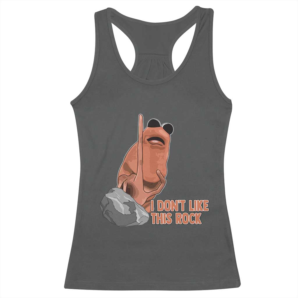 Funny Marcus The Worm Racerback Tank Top I Dont Like This Rock Meme - Wonder Print Shop