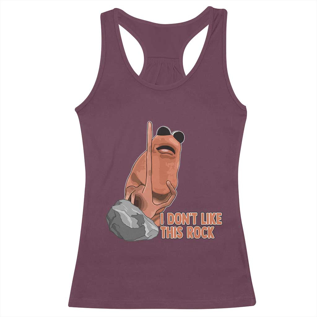 Funny Marcus The Worm Racerback Tank Top I Dont Like This Rock Meme - Wonder Print Shop