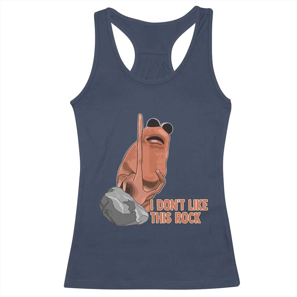 Funny Marcus The Worm Racerback Tank Top I Dont Like This Rock Meme - Wonder Print Shop
