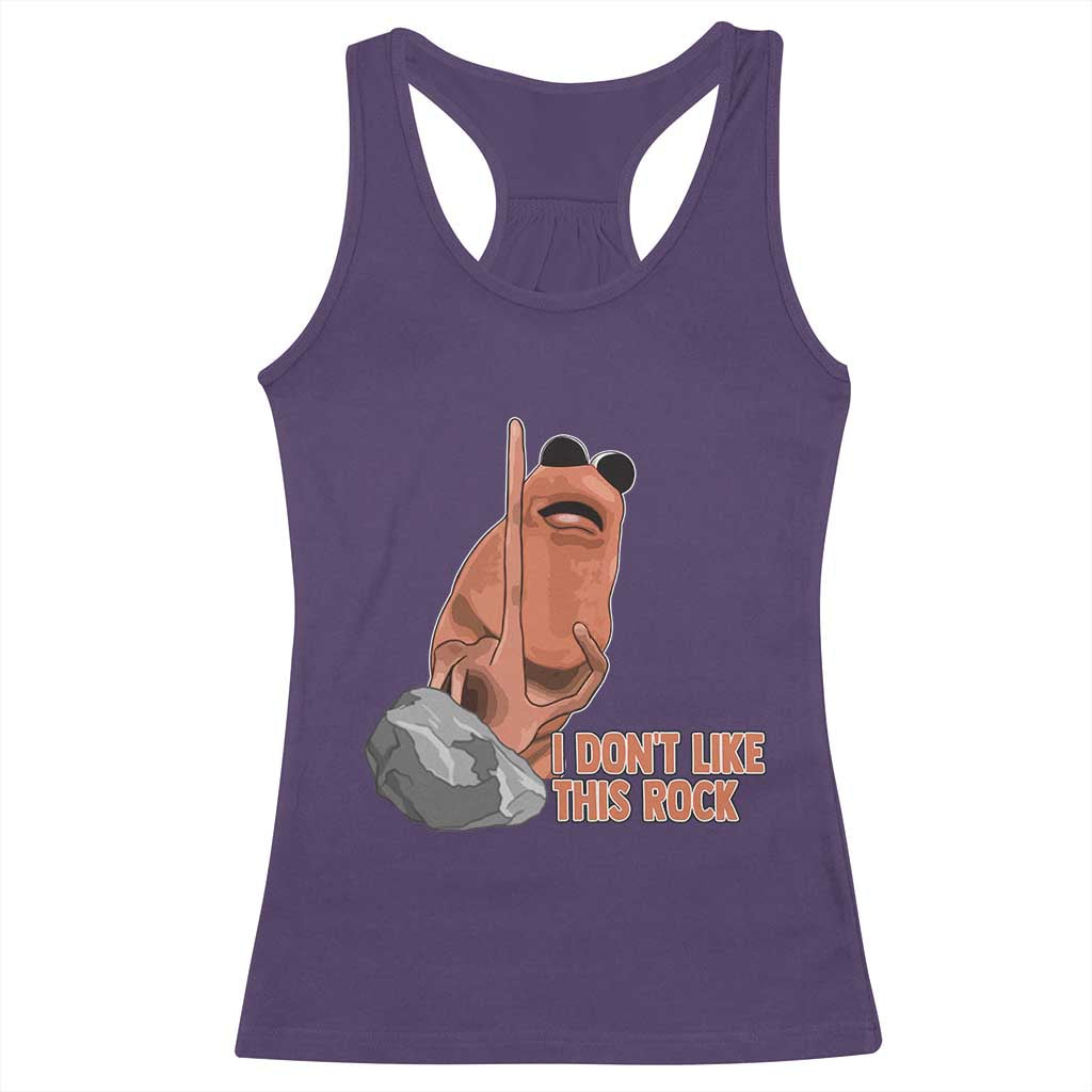 Funny Marcus The Worm Racerback Tank Top I Dont Like This Rock Meme - Wonder Print Shop