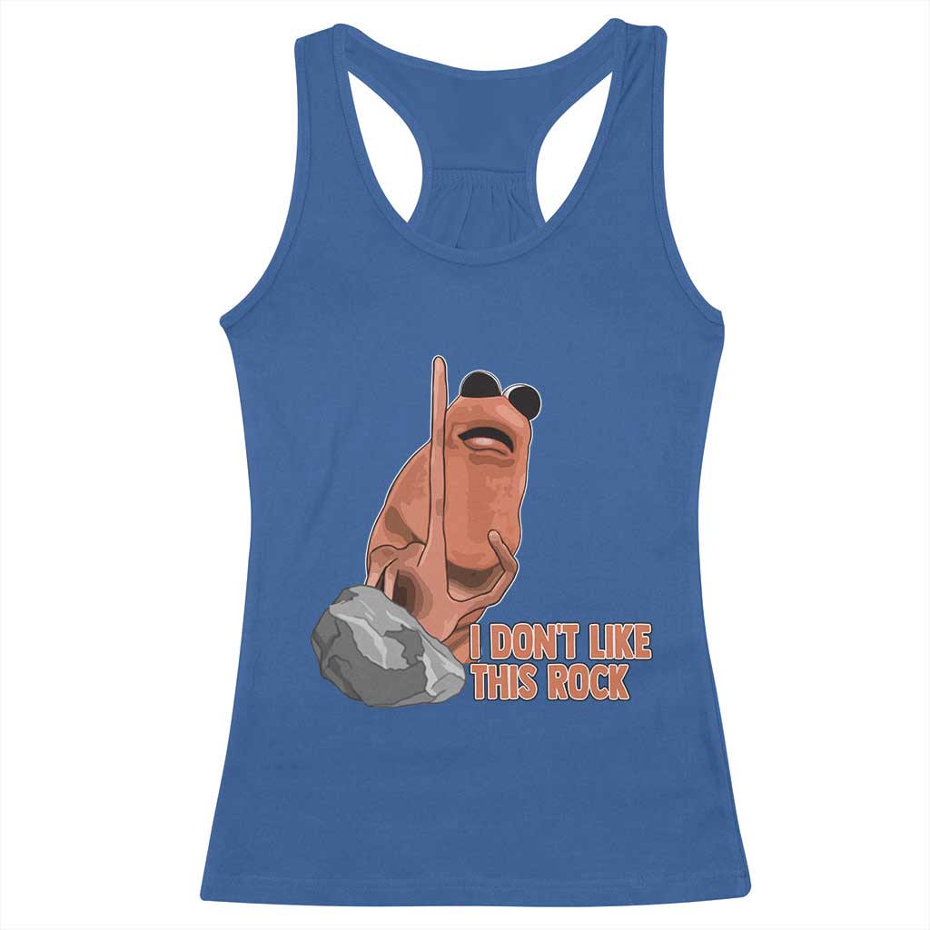 Funny Marcus The Worm Racerback Tank Top I Dont Like This Rock Meme - Wonder Print Shop