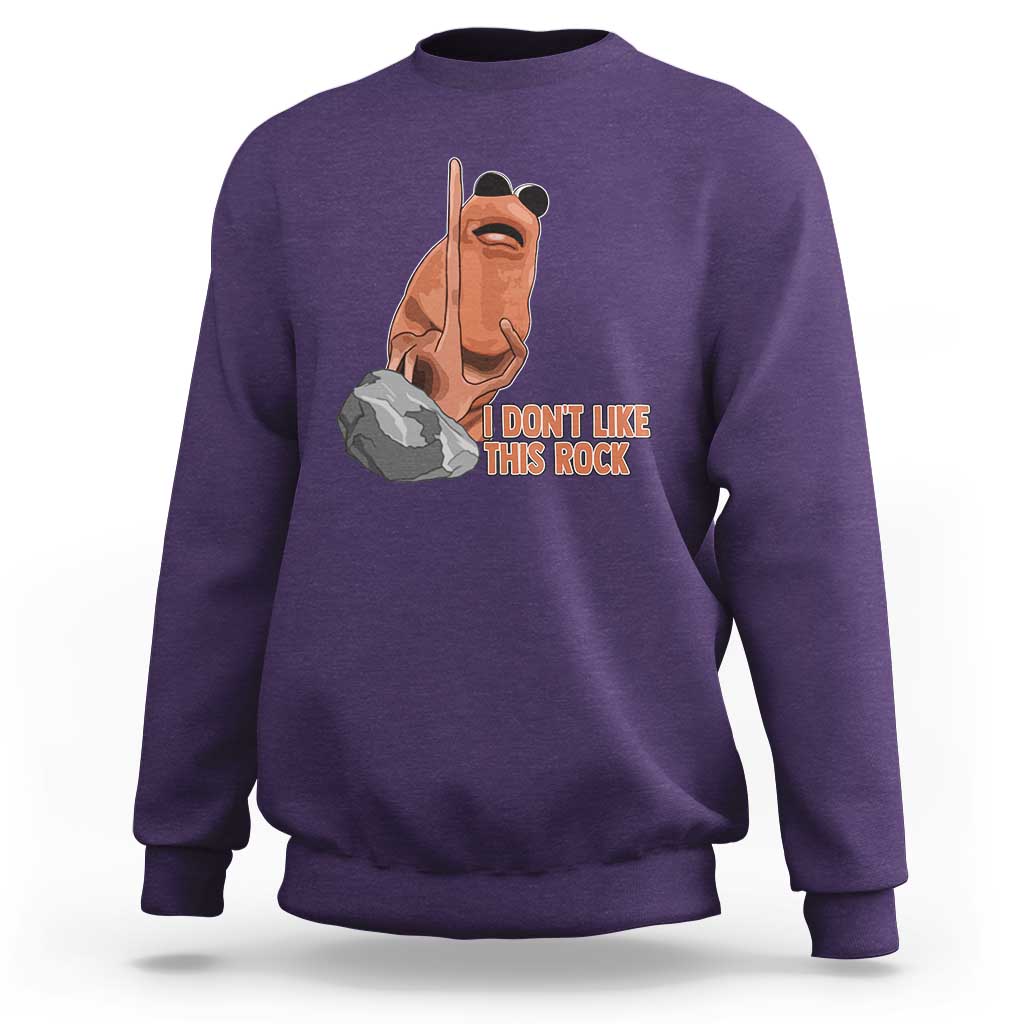 Funny Marcus The Worm Sweatshirt I Dont Like This Rock Meme - Wonder Print Shop