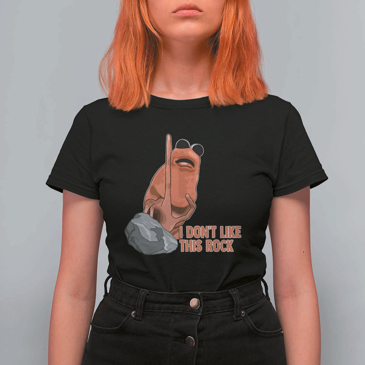 Funny Marcus The Worm T Shirt For Women I Dont Like This Rock Meme - Wonder Print Shop